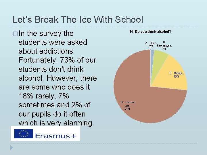Let’s Break The Ice With School � In the survey the students were asked Let’s Break The Ice With School � In the survey the students were asked