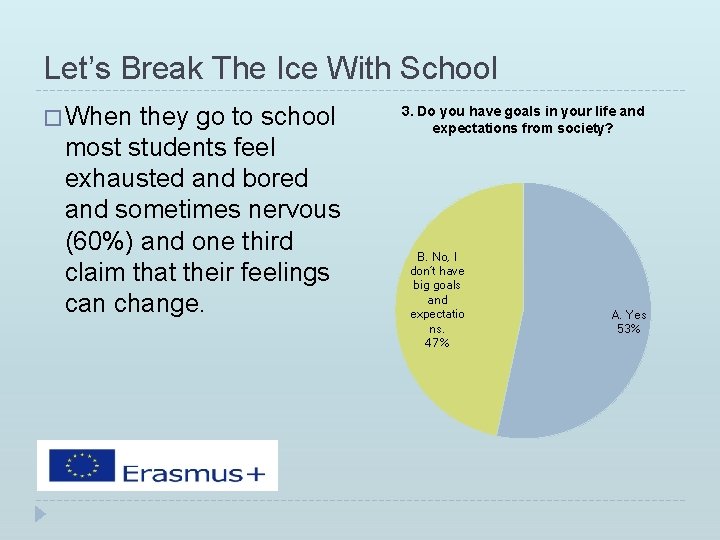 Let’s Break The Ice With School � When they go to school most students Let’s Break The Ice With School � When they go to school most students