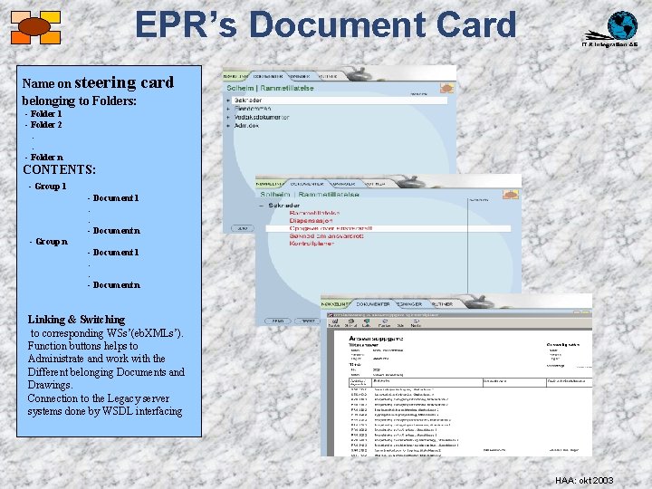 EPR’s Document Card Name on steering card belonging to Folders: - Folder 1 -