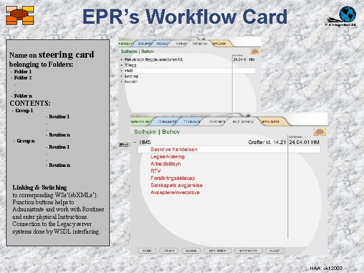 EPR’s Workflow Card Name on steering card belonging to Folders: - Folder 1 -
