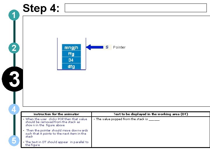 1 Step 4: 2 3 4 Instruction for the animator • When the user 1 Step 4: 2 3 4 Instruction for the animator • When the user
