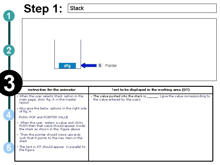1 Step 1: Stack 2 3 4 Instruction for the animator • When the 1 Step 1: Stack 2 3 4 Instruction for the animator • When the