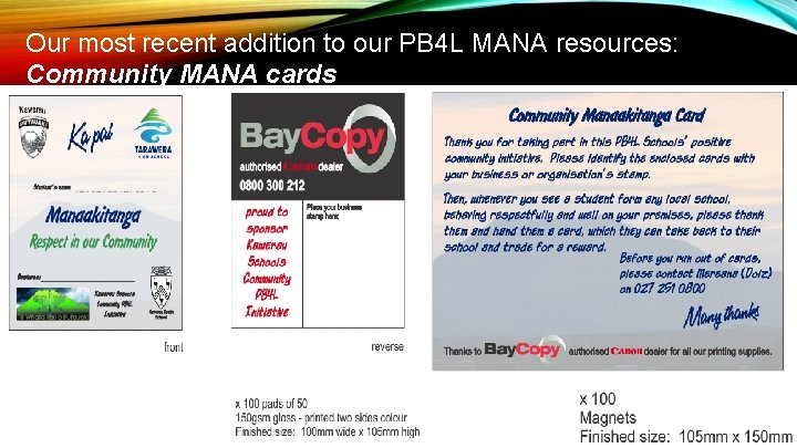 Our most recent addition to our PB 4 L MANA resources: Community MANA cards Our most recent addition to our PB 4 L MANA resources: Community MANA cards