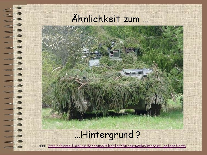 Ähnlichkeit zum … …Hintergrund ? aus: http: //home. t-online. de/home/t. harter/Bundeswehr/marder_getarnt. htm 