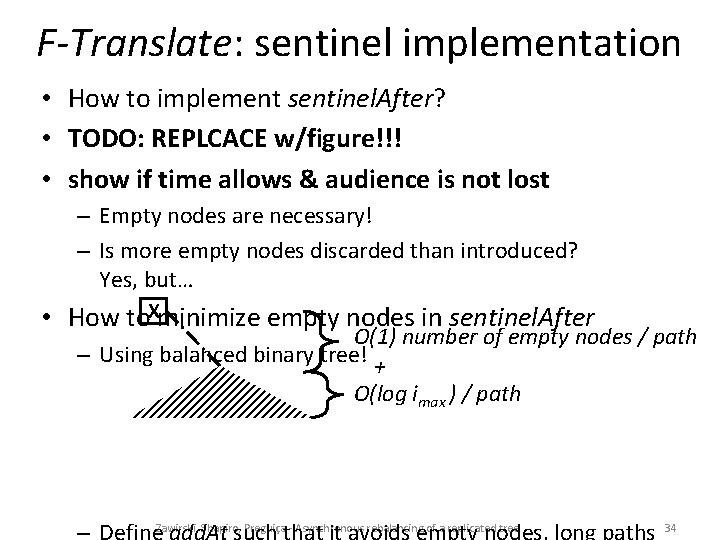 F-Translate: sentinel implementation • How to implement sentinel. After? • TODO: REPLCACE w/figure!!! •