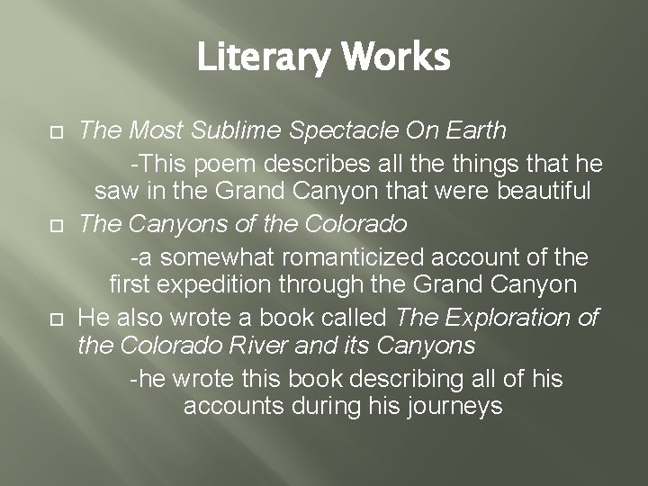 Literary Works The Most Sublime Spectacle On Earth -This poem describes all the things