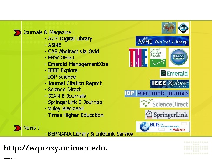 Journals & Magazine : - ACM Digital Library - ASME - CAB Abstract via Journals & Magazine : - ACM Digital Library - ASME - CAB Abstract via