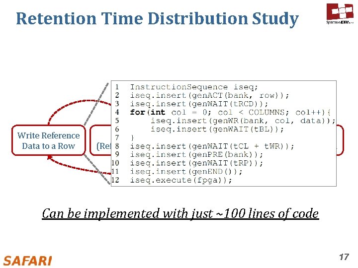 Retention Time Distribution Study Write Reference Data to a Row Wait (Refresh Interval) Read