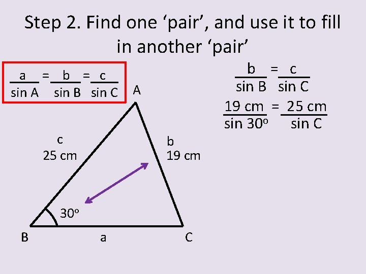 Step 2. Find one ‘pair’, and use it to fill in another ‘pair’ a