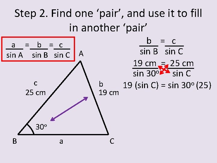 Step 2. Find one ‘pair’, and use it to fill in another ‘pair’ a