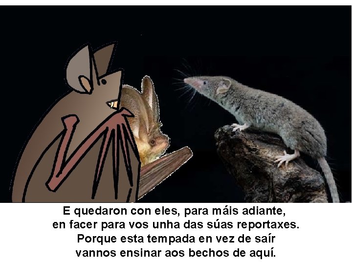 E quedaron con eles, para máis adiante, en facer para vos unha das súas E quedaron con eles, para máis adiante, en facer para vos unha das súas