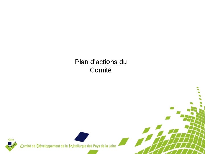 Plan d’actions du Comité 