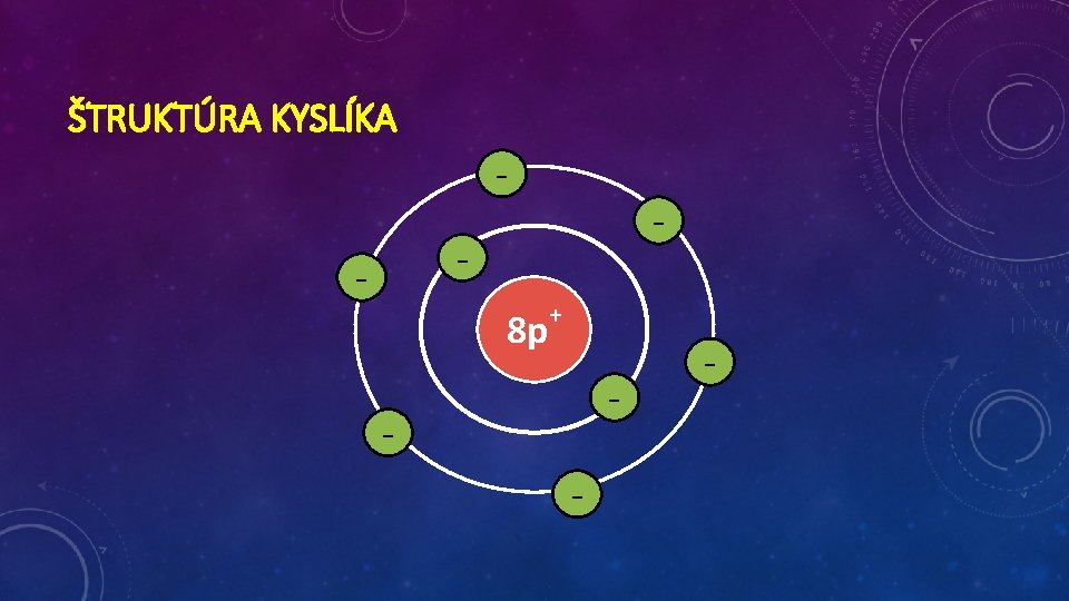 ŠTRUKTÚRA KYSLÍKA - - 8 p + - - - ŠTRUKTÚRA KYSLÍKA - - 8 p + - - -