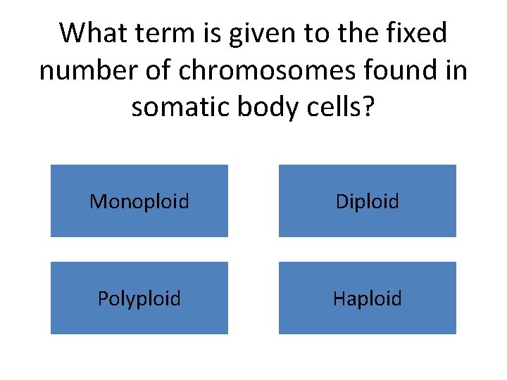 What term is given to the fixed number of chromosomes found in somatic body