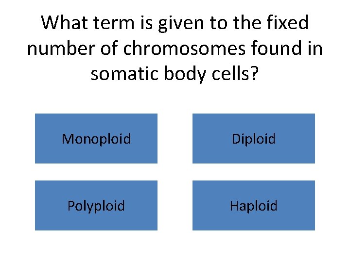 What term is given to the fixed number of chromosomes found in somatic body