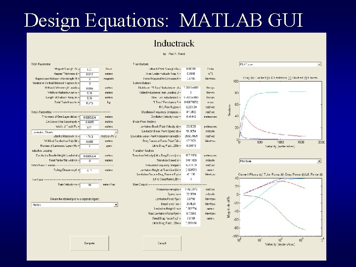 Design Equations: MATLAB GUI Design Equations: MATLAB GUI