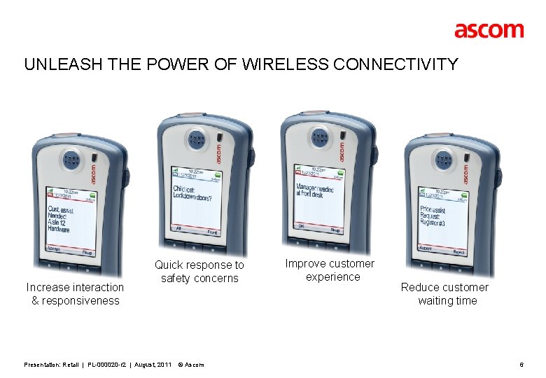 UNLEASH THE POWER OF WIRELESS CONNECTIVITY Increase interaction & responsiveness Quick response to safety UNLEASH THE POWER OF WIRELESS CONNECTIVITY Increase interaction & responsiveness Quick response to safety