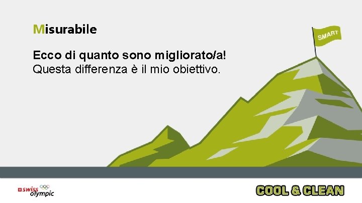 Misurabile Ecco di quanto sono migliorato/a! Questa differenza è il mio obiettivo. Misurabile Ecco di quanto sono migliorato/a! Questa differenza è il mio obiettivo.