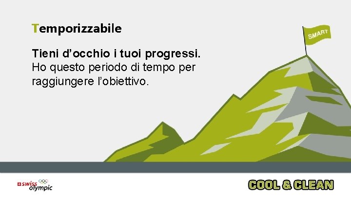 Temporizzabile Tieni d’occhio i tuoi progressi. Ho questo periodo di tempo per raggiungere l’obiettivo.