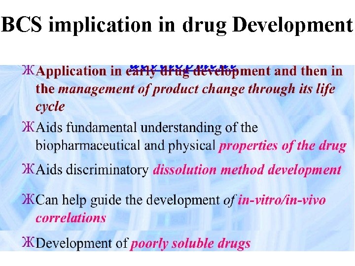 BCS implication in drug Development BCS implication in drug Development