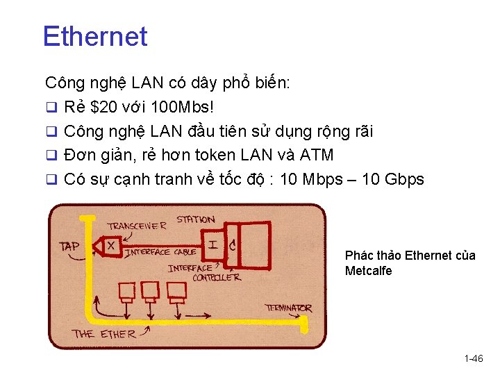 Ethernet Công nghệ LAN có dây phổ biến: q Rẻ $20 với 100 Mbs!