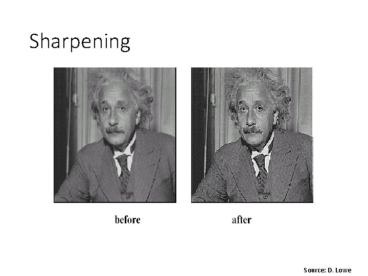 Sharpening Source: D. Lowe Sharpening Source: D. Lowe