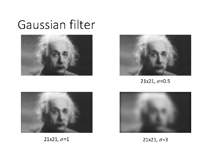Gaussian filter Gaussian filter
