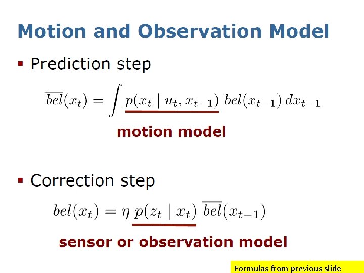 Formulas from previous slide 