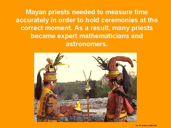 Mayan priests needed to measure time accurately in order to hold ceremonies at the