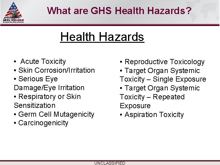 Select SLIDE MASTER to Insert Briefing Title Here What are GHS Health Hazards? Health