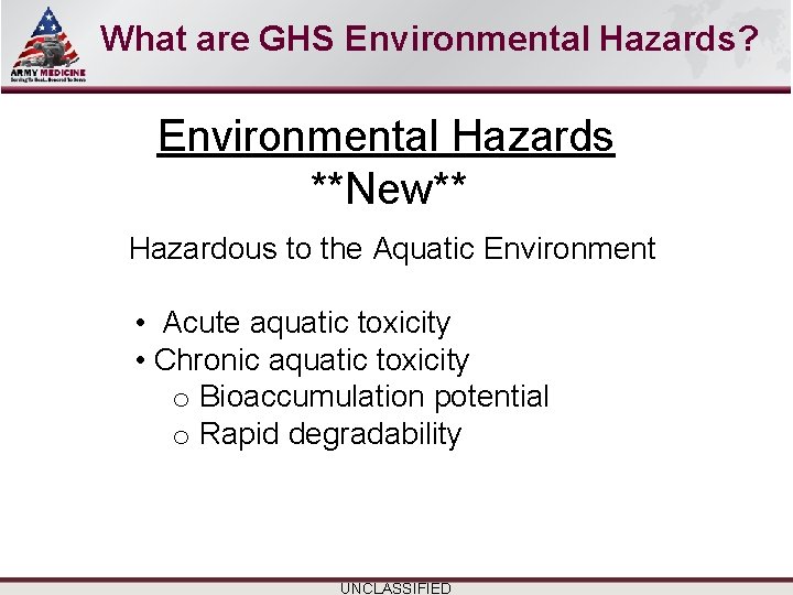 Select SLIDE MASTER to Insert Briefing Title Here What are GHS Environmental Hazards? Environmental Select SLIDE MASTER to Insert Briefing Title Here What are GHS Environmental Hazards? Environmental