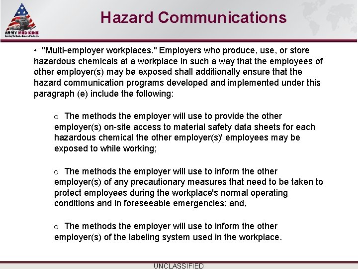 Select SLIDE MASTER to Insert Briefing Title Here Hazard Communications • "Multi-employer workplaces. " Select SLIDE MASTER to Insert Briefing Title Here Hazard Communications • "Multi-employer workplaces. "
