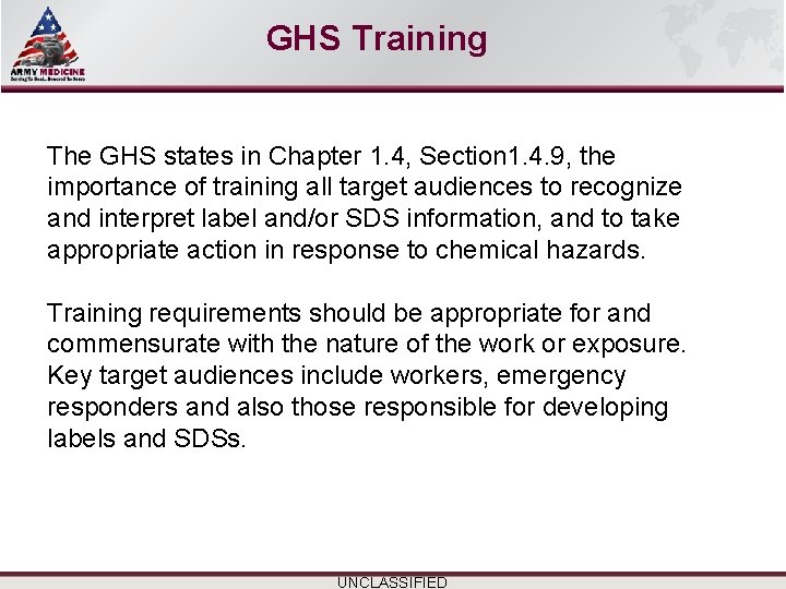 Select SLIDE MASTER to Insert Briefing Title Here GHS Training The GHS states in Select SLIDE MASTER to Insert Briefing Title Here GHS Training The GHS states in