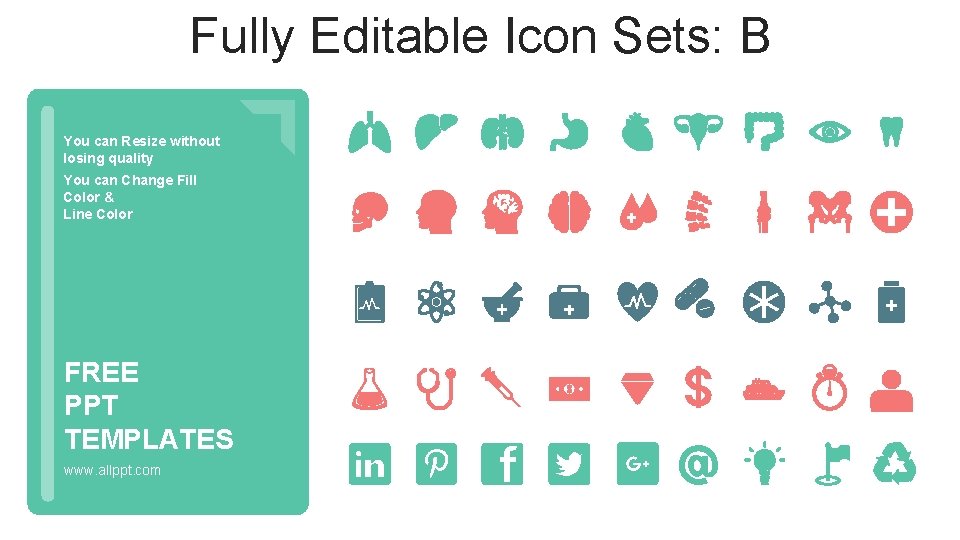 Fully Editable Icon Sets: B You can Resize without losing quality You can Change