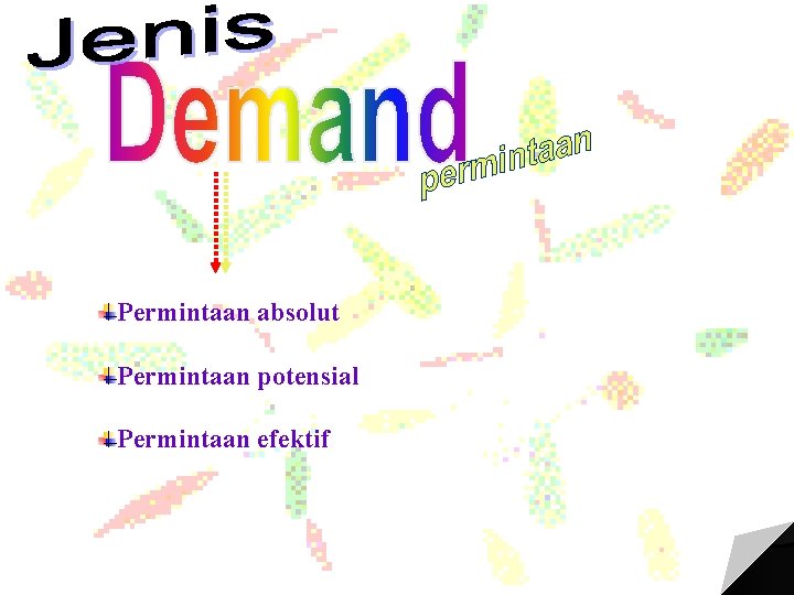 Permintaan absolut Permintaan potensial Permintaan efektif 