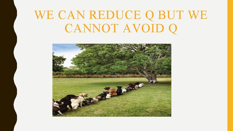 WE CAN REDUCE Q BUT WE CANNOT AVOID Q WE CAN REDUCE Q BUT WE CANNOT AVOID Q