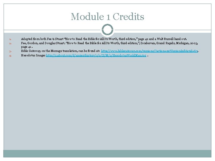 Module 1 Credits 1. 2. 3. 4. Adapted from both Fee & Stuart “How Module 1 Credits 1. 2. 3. 4. Adapted from both Fee & Stuart “How
