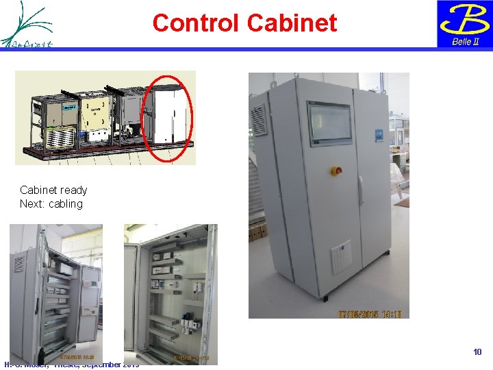 Control Cabinet ready Next: cabling 10 H. -G. Moser, Trieste, September 2015 Control Cabinet ready Next: cabling 10 H. -G. Moser, Trieste, September 2015