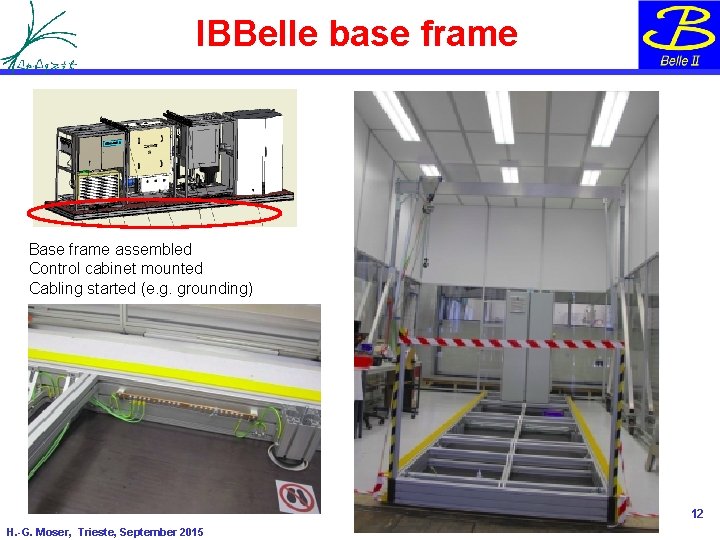 IBBelle base frame Base frame assembled Control cabinet mounted Cabling started (e. g. grounding) IBBelle base frame Base frame assembled Control cabinet mounted Cabling started (e. g. grounding)