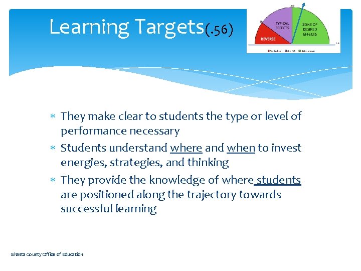 Learning Targets(. 56) They make clear to students the type or level of performance