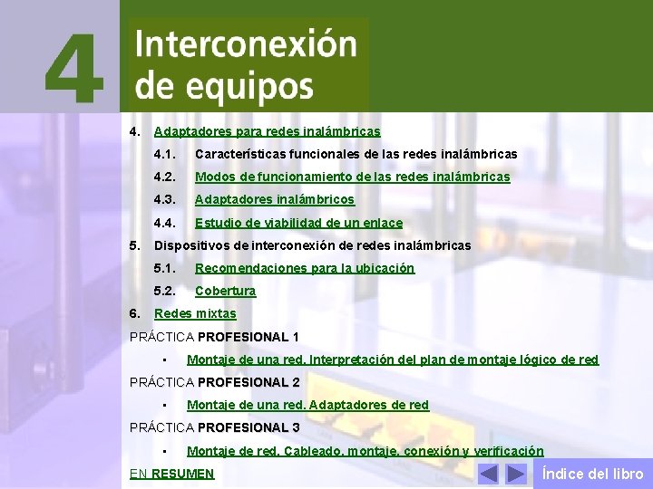 Interconexión de equipos 4. 5. 6. Adaptadores para redes inalámbricas 4. 1. Características funcionales