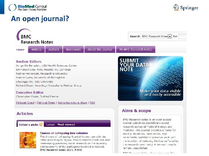 An open journal? An open journal?