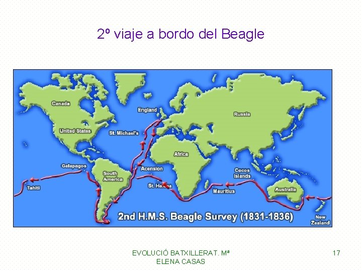 2º viaje a bordo del Beagle EVOLUCIÓ BATXILLERAT. Mª ELENA CASAS 17 