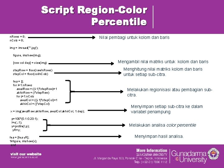 Script Region-Color Percentile n. Rows = 8; n. Cols = 8; img = imread(‘*. Script Region-Color Percentile n. Rows = 8; n. Cols = 8; img = imread(‘*.