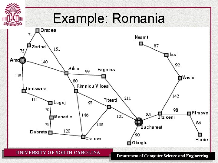Example: Romania UNIVERSITY OF SOUTH CAROLINA Department of Computer Science and Engineering Example: Romania UNIVERSITY OF SOUTH CAROLINA Department of Computer Science and Engineering