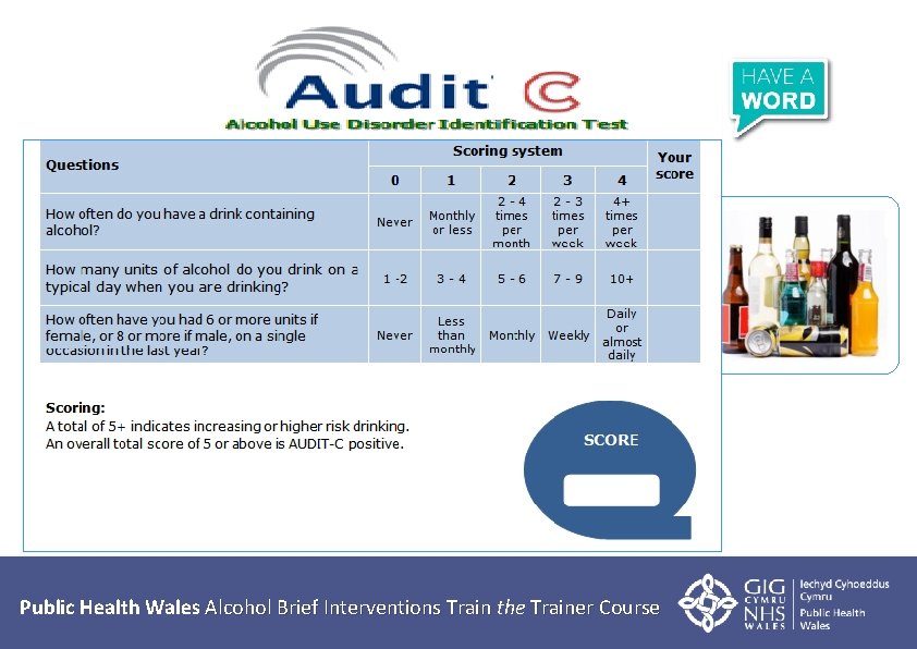 Public Health Wales Alcohol Brief Interventions Train the Trainer Course 