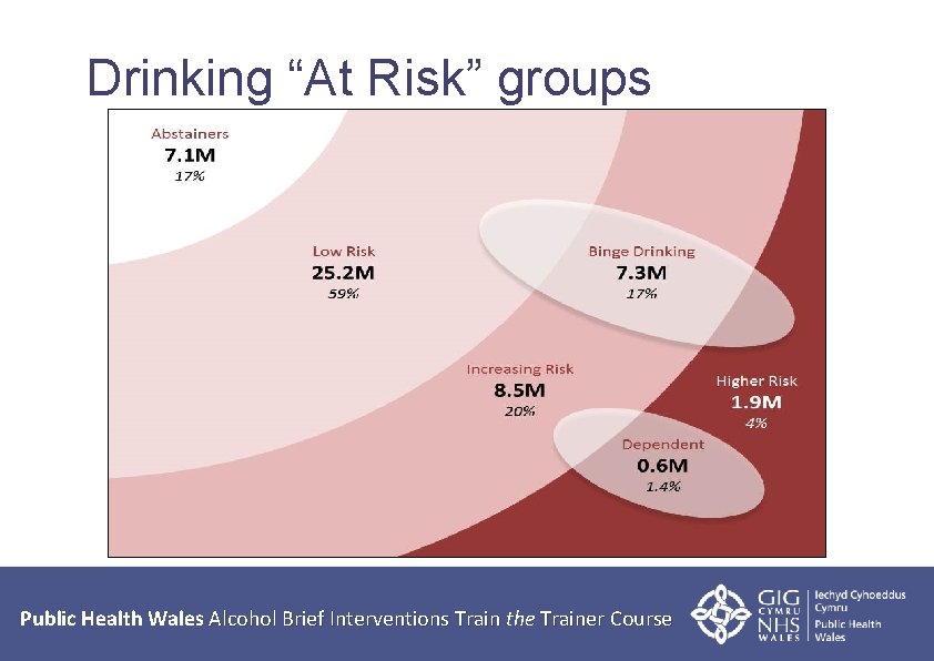 Drinking “At Risk” groups Public Health Wales Alcohol Brief Interventions Train the Trainer Course