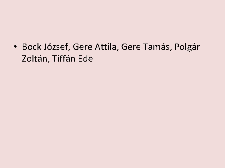  • Bock József, Gere Attila, Gere Tamás, Polgár Zoltán, Tiffán Ede 