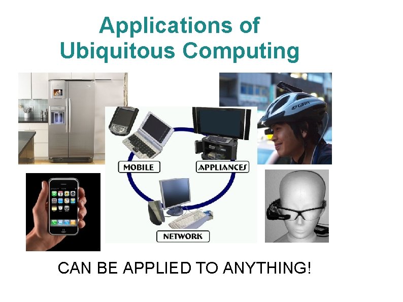Applications of Ubiquitous Computing CAN BE APPLIED TO ANYTHING! 