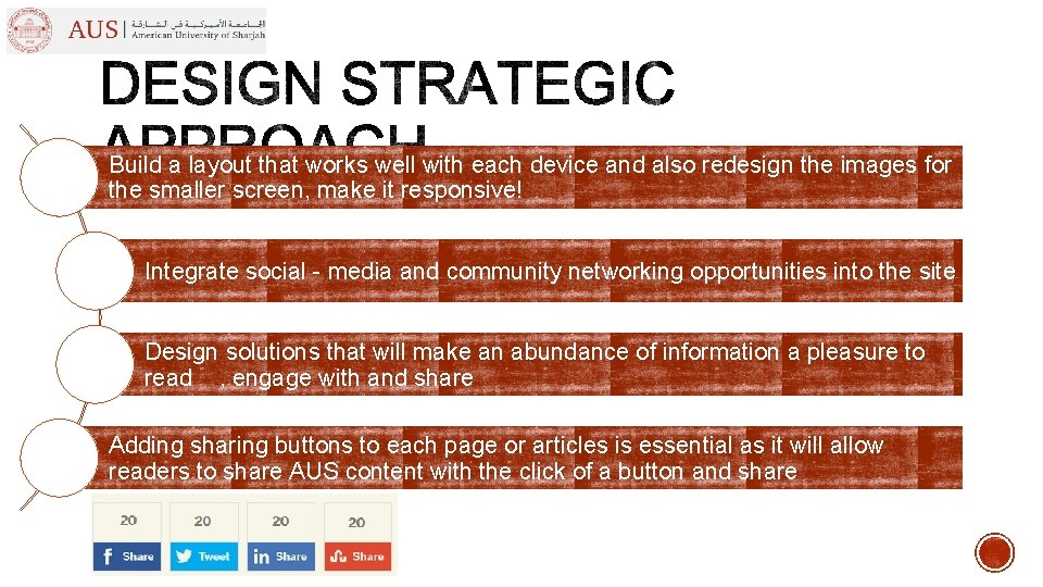 Build a layout that works well with each device and also redesign the images Build a layout that works well with each device and also redesign the images